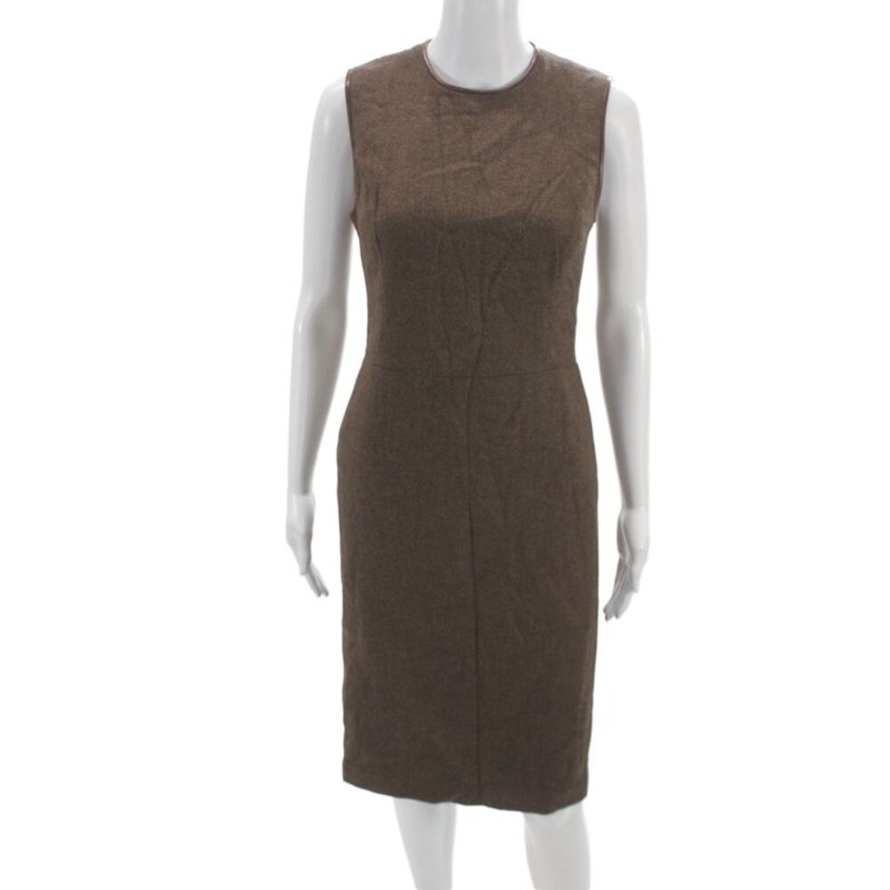 Ralph Lauren Black Label Women Pencil Dress Brown Wool Cashmere Size 4